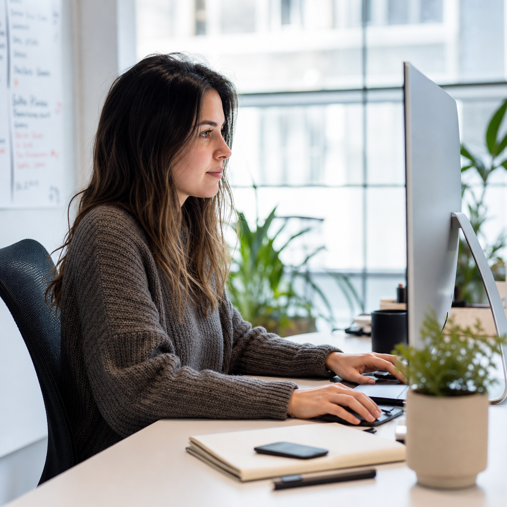 A marketer monitoring their marketing in MarketingCore